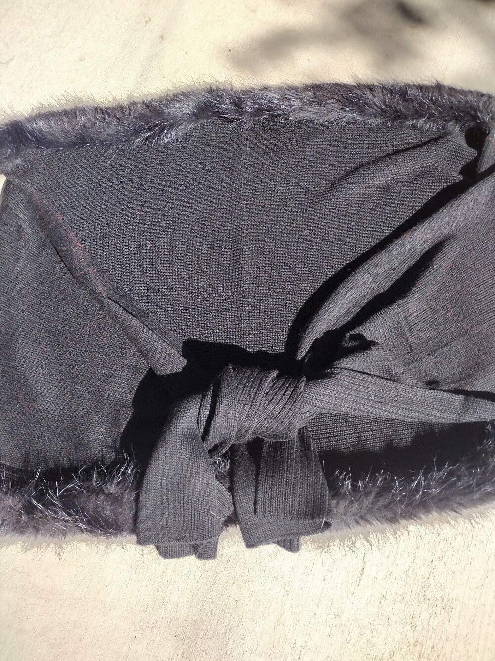 Faux Fur Black Knit Shawl or Wrap For Women